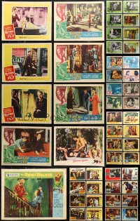 7s0459 LOT OF 65 HORROR/SCI-FI LOBBY CARDS 1950s-1960s incomplete sets from scary movies!