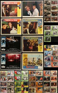 7s0464 LOT OF 61 HORROR/SCI-FI LOBBY CARDS 1950s-1980s incomplete sets from scary movies!