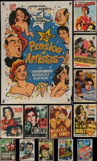 7s0242 LOT OF 14 FOLDED MEXICAN EXPORT POSTERS 1950s great images from a variety of movies!