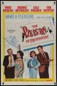 7s0389 LOT OF 9 FOLDED PLEASURE OF HIS COMPANY ONE-SHEETS 1961 Fred Astaire, Debbie Reynolds!