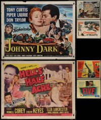 7s0124 LOT OF 6 UNFOLDED HALF-SHEETS 1950s-1960s great images from a variety of different movies!