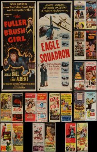 7s0137 LOT OF 22 FORMERLY FOLDED INSERTS 1940s-1960s great images from a variety of movies!