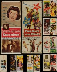 7s0140 LOT OF 19 FORMERLY FOLDED INSERTS 1940s-1950s great images from a variety of movies!