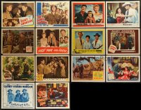 7s0505 LOT OF 14 1940S-50S WAR AND COWBOY WESTERN LOBBY CARDS 1940s-1950s great movie scenes!