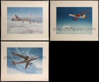 7s0115 LOT OF 3 UNFOLDED BOEING JET 22.5X27 ART PRINTS 1950s Boeing 101, B-52, and B-47A planes!