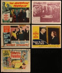 7s0522 LOT OF 5 LOBBY CARDS 1950s great scenes from a variety of different movies!
