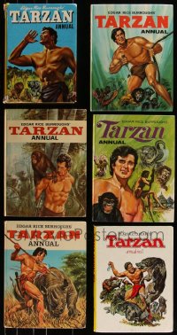 7s0568 LOT OF 6 TARZAN ANNUAL ENGLISH HARDCOVER BOOKS 1960s-1970s Edgar Rice Burroughs stories!
