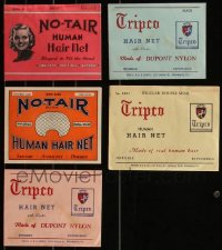 7s0685 LOT OF 5 HUMAN HAIR NETS 1930s-1940s made with real human hair or nylon!