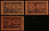 7s0682 LOT OF 3 TARZAN NOTEBOOK PAPER BANDS 1930s with cool Mickey Mouse watch ads on the back!