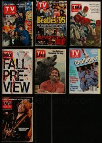 7s0542 LOT OF 7 TV GUIDE MAGAZINES 1967-1995 filled with great images & articles!
