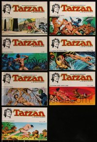 7s0565 LOT OF 7 ITALIAN TARZAN SOFTCOVER BOOKS 1972-1973 Russ Manning Sunday Pages in black & white!