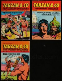 7s0297 LOT OF 3 SWEDISH TARZAN COMIC BOOKS 1972-1973 Edgar Rice Burroughs stories, #1-#3!