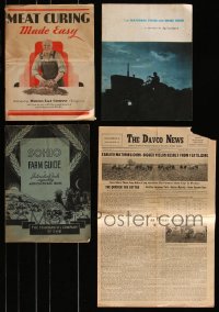 7s0202 LOT OF 4 FARMING BROCHURES 1930s-1940s meat curing & other argicultural information!