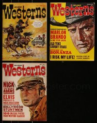 7s0557 LOT OF 3 WILDEST WESTERNS MAGAZINES 1961 filled with great cowboy images & articles!