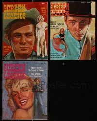 7s0558 LOT OF 3 SCREEN LEGENDS MOVIE MAGAZINES 1965 filled with great images & articles!