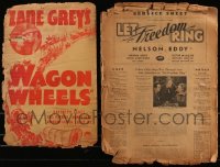7s0023 LOT OF 2 PRESSBOOKS 1934-1939 Zane Grey's Wagon Wheels & Let Freedom Ring!