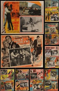 7s0027 LOT OF 22 MEXICAN LOBBY CARDS 1950s-1960s cool scenes from a variety of different movies!