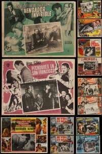 7s0028 LOT OF 21 MEXICAN LOBBY CARDS 1940s-1960s cool scenes from a variety of different movies!