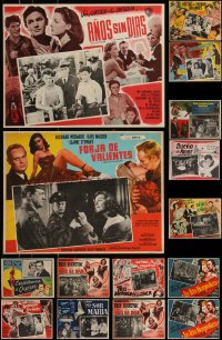 7s0030 LOT OF 19 MEXICAN LOBBY CARDS 1940s-1960s cool scenes from a variety of different movies!