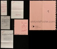7s0659 LOT OF 5 BETTY GRABLE CORRESPONDENCE 1971-1973 letters all personally signed by her!