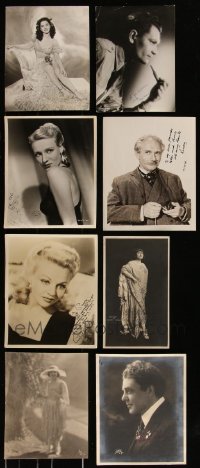 7s0649 LOT OF 8 SIGNED 8X10 STILLS 1900s-1940s a variety of movie star portraits!