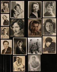 7s0679 LOT OF 15 PUBLICITY PHOTOS WITH PRINTED SIGNATURES 1930s a variety of movie star portraits!