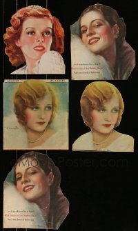 7s0224 LOT OF 5 TRIMMED MAGAZINE COVERS 1930s Katharine Hepburn, Norma Shearer, Dolores Costello!