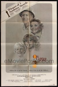 7s0341 LOT OF 52 FOLDED ON GOLDEN POND ONE-SHEETS 1981 Henry & Jane Fonda, Katharine Hepburn!