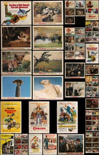 7s0506 LOT OF 12 WALT DISNEY FOLDED ONE-SHEETS AND 104 LOBBY CARDS 1970s from live action movies!