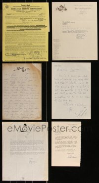 7s0218 LOT OF 6 MUSIC-RELATED SIGNED CONTRACT AND LETTERS 1950s-1960s cool!