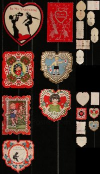 7s0689 LOT OF 7 1930S VALENTINES 1930s great die-cut cards given almost 100 years ago!