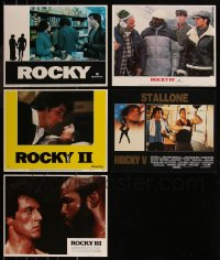 7s0523 LOT OF 5 1977-90 ROCKY THRU ROCKY 5 LOBBY CARDS 1977-1990 Stallone, one from each film!