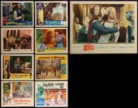 7s0516 LOT OF 9 HORROR/SCI-FI LOBBY CARDS 1950s-1960s great scenes from several different movies!