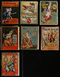 7s0564 LOT OF 7 WIZARD OF OZ HARDCOVER BOOKS 1930s wonderful color and b&w illustrations!