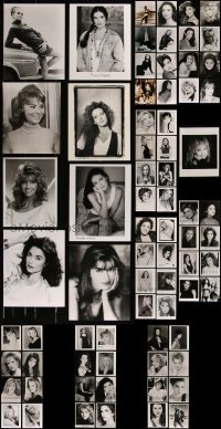 7s0704 LOT OF 73 BLACK & WHITE 8X10 REPRO PHOTOS OF ACTRESSES AND MODELS 1980s great portraits!