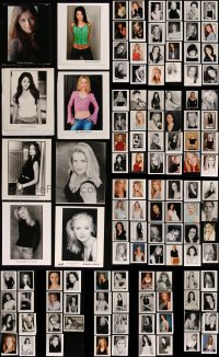 7s0582 LOT OF 127 ACTRESS PUBLICITY 8X10 PHOTOS WITH RESUMES ATTACHED 1990s-2000s great portraits!