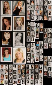 7s0583 LOT OF 125 ACTRESS PUBLICITY 8X10 PHOTOS WITH RESUMES ATTACHED 1990s-2000s great portraits!