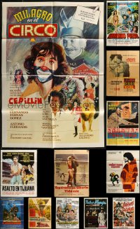 7s0240 LOT OF 15 FOLDED MEXICAN AND SPANISH POSTERS 1970s-1980s a variety of cool movie images!