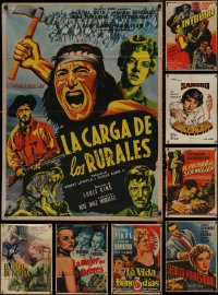 7s0249 LOT OF 9 FOLDED MEXICAN POSTERS 1950s-1970s great images from a variety of movies!