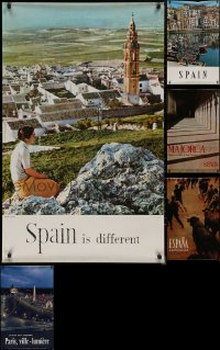 7s0102 LOT OF 6 UNFOLDED 25X39 TRAVEL POSTERS 1960s-1980s great images from a variety of countries!