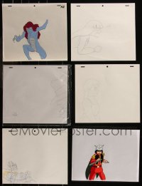 7s0210 LOT OF 6 ANIMATION CELS AND DRAWINGS 1970s-1980s a variety of different cartoon images!