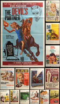 7s0375 LOT OF 16 FOLDED ONE-SHEETS 1950s-1980s great images from a variety of different movies!