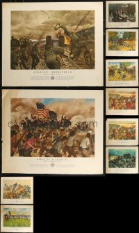 7s0108 LOT OF 15 UNFOLDED U.S. ARMY IN ACTION 20X24 SPECIAL POSTERS 1940s great military art!