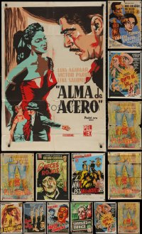 7s0236 LOT OF 21 FOLDED MEXICAN EXPORT POSTERS 1950s great images from a variety of movies!