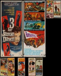 7s0146 LOT OF 15 FORMERLY FOLDED INSERTS 1950s-1970s great images from a variety of movies!