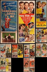 7s0143 LOT OF 17 FORMERLY FOLDED INSERTS 1940s-1960s great images from a variety of movies!