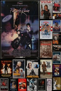 7s0086 LOT OF 26 MOSTLY FORMERLY FOLDED MOSTLY SINGLE-SIDED VIDEO POSTERS 1980s great movie images!