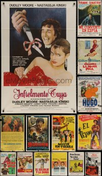 7s0167 LOT OF 17 FOLDED ARGENTINEAN POSTERS 1950s-1980s great images from a variety of movies!