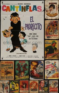 7s0238 LOT OF 19 FOLDED MEXICAN POSTERS 1950s-1970s great images from a variety of movies!