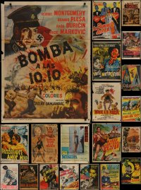7s0234 LOT OF 22 FOLDED MEXICAN POSTERS 1950s-1970s great images from a variety of movies!